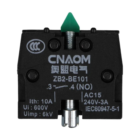 Lay5-Be102 22 Mm Kontak Blok No Yeşil - Resim 3