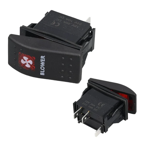 Powermaster  Havalandırma Sembollü Işıklı 3 Pinli On-Off 12-24V Marin Switch ürün görseli 1