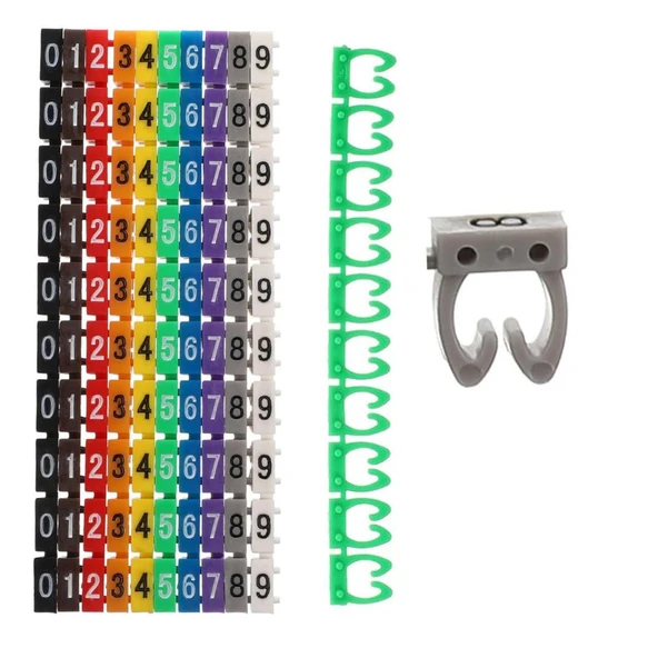 Powermaster 0-9 Dijital Kodlu Renkli Kablo İşaretleyici 2,5Mm (100Lü Paket) ürün görseli 1