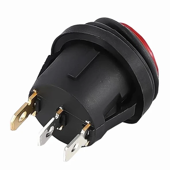 IC-131W Yuvarlak 220 Volt Işıklı Su Geçirmez On/Off Anahtar - Resim 2