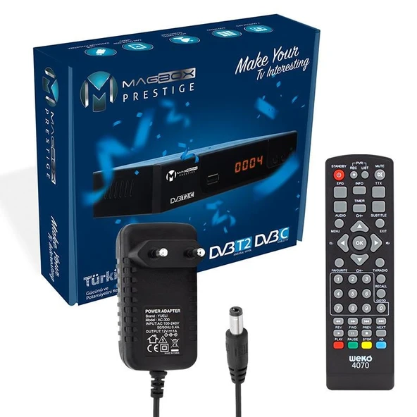 Magbox Prestige DVB T2/C HDMI+Scart Full HD Mini Karasal-Uydu Alıcısı (Youtube) - 3