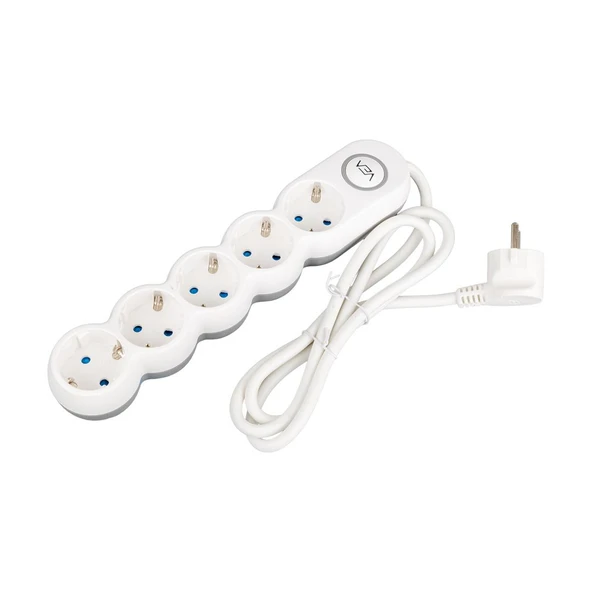 Vea 5'Li Kablolu Anahtarlı 1,5 Metre Akım Korumalı Grup Priz VE-2S5S - 3