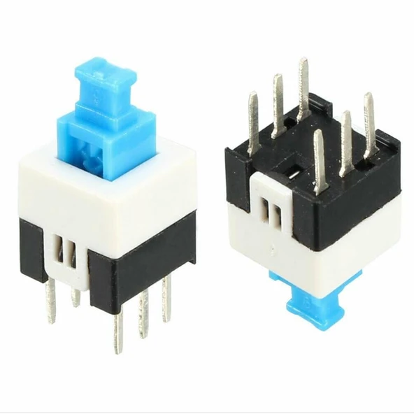 Tactile Push Button On - Off Anahtarlı Switch 7X7 Mm 6 Bacaklı Kilitli ürün görseli 1