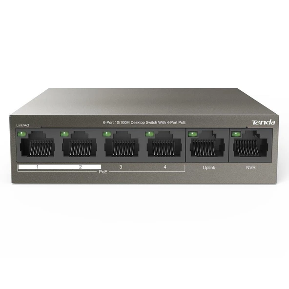 Tenda TEF1106P 2 X Uplink + 4 Port Poe Ethernet Switch 63 Watt - 3