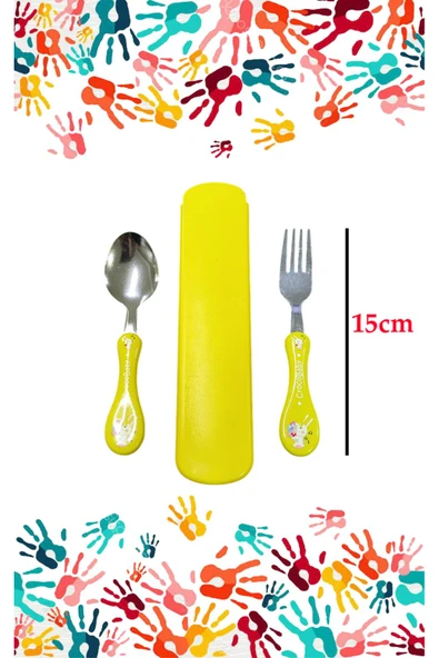 Ayver Çocuklara Özel Plasti̇k Kutusunda Metal Çatal-kaşik Takimi - 1