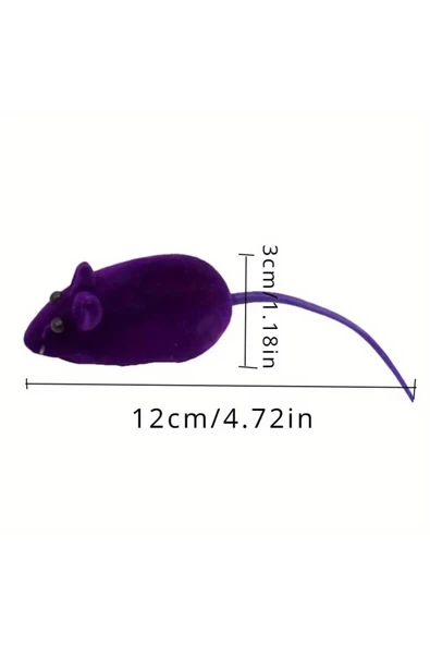 Ayver 2'Lİ MİNİ SESLİ KÜRKLÜ FARE KEDİ OYUNCAĞI - 5