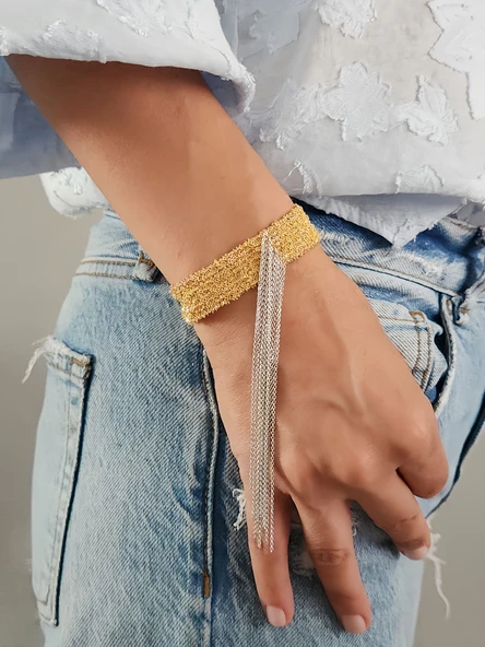 Büyük Deniz Yıldızı Model Gold Küpe 6 cm