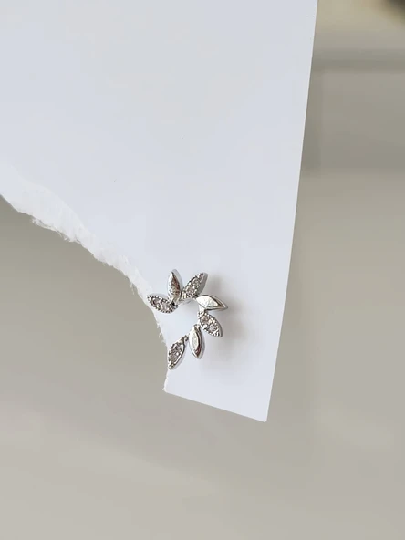 Buğday Başak Arpa Model Kıkırdak Piercing Tragus Helix  Gümüş Renk Küpe - Resim 3