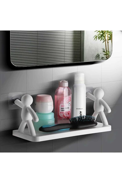 Ayver PLASTİK ÇOK AMAÇLI HERKÜL MODEL YAPIŞKANLI DÜZENLEYİCİ RAF BANYO MUTFAK RAFI 34X14 - 3