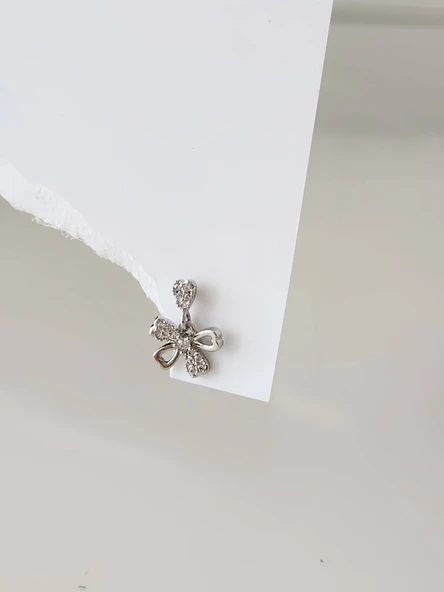 Sallantılı Fiyonk Kurdela Model Kıkırdak Piercing Tragus Helix Gümüş Renk Küpe - 3