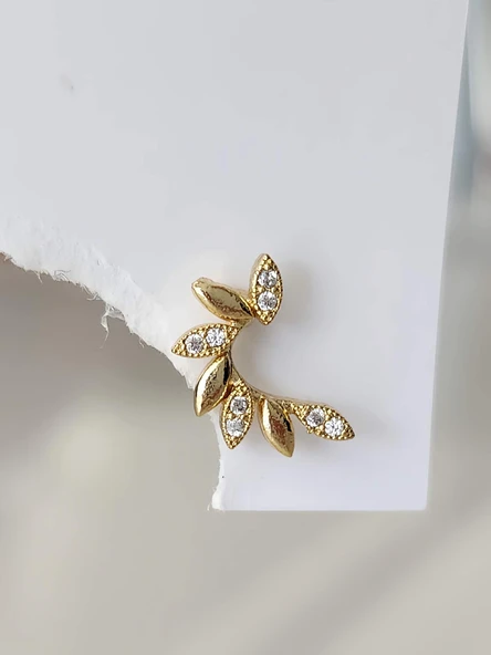 Buğday Başak Arpa Model Kıkırdak Piercing Tragus Helix Altın Gold Renk Küpe ürün görseli