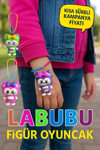 Ayver LABUBU FİGÜR RENKLİ PLASTİK BİLEKLİK SÖKÜLEBİLİR FİGÜR OYUNCAK 1 ADET ürün görseli