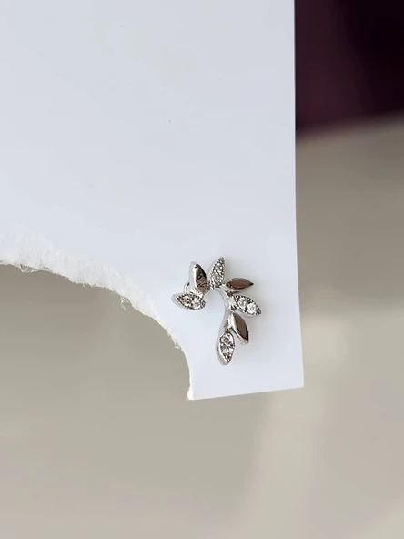 Buğday Başak Arpa Model Kıkırdak Piercing Tragus Helix  Gümüş Renk Küpe - Resim 2