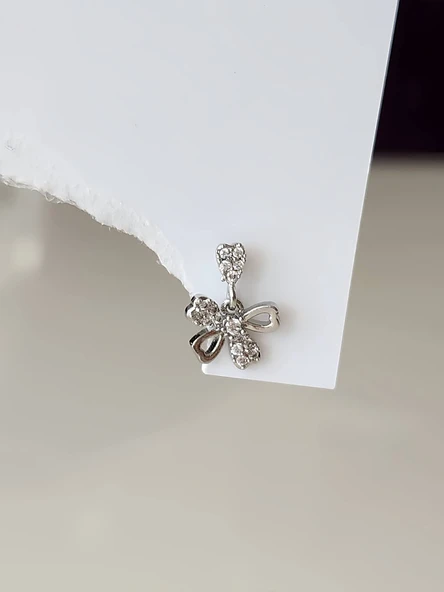 Sallantılı Fiyonk Kurdela Model Kıkırdak Piercing Tragus Helix Gümüş Renk Küpe - 1
