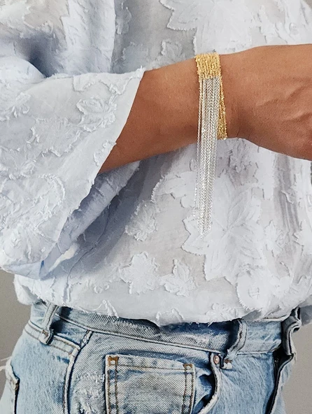 Büyük Deniz Yıldızı Model Gold Küpe 6 cm - 2