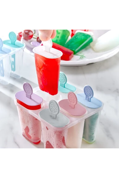 Ayver PLASTLİFE 6'LI RENKLİ PRATİK MEYBUZ VE DONDURMA KALIBI
