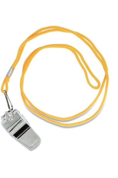 Ayver METAL DÜDÜK DEPREM DÜDÜĞÜ HAKEM DÜDÜĞÜ İPLİ METAL DÜDÜK 1 ADET - Resim 3