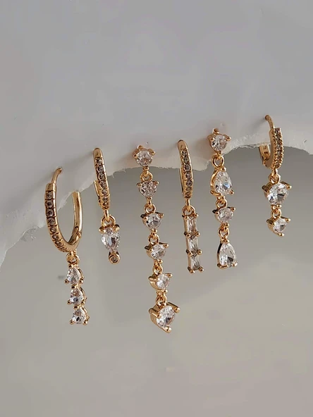 Yıldız Figürlü Çelik Gümüş Silver Renkli Küpe - 2