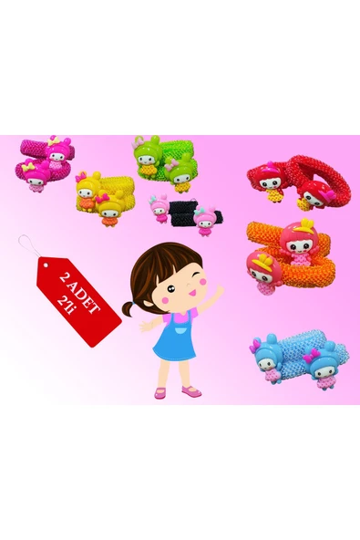 Ayver 2 ADET 2'Lİ KALIN LASTİK BEBEK ÇOCUK FİGÜR TOKA