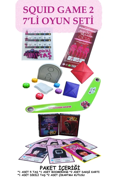 Ayver SQUID GAME 2 7 PARÇA OYUN OYUNCAK SETİ HEPSİ BİR ARADA SÜPER PAKET