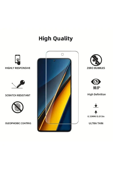 Ayver POCO F5 CAM EKRAN KORUYUCU FİLM ÖN KAMERA DELİKLİ - 3