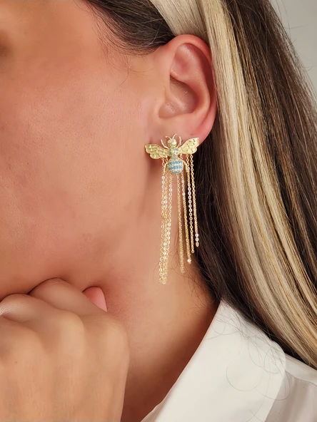 6'lı Yuvarlak Damla Baget Model Çelik Küpe seti - 2