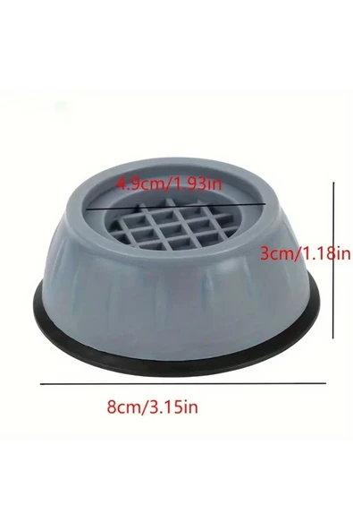 Ayver 4'LÜ PLASTİK VANTUZLU ÇAMAŞIR BULAŞIK MAKİNASI KAYDIRMAZ TİTREŞİM ÖNLEYİCİ - 3