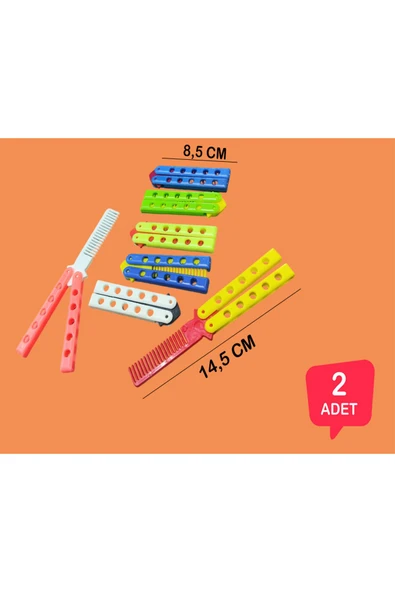 Ayver 2 ADET RENKLİ KIPIR BIÇAK TARAK MODELLİ KELEBEK STİLİNDE OYUNCAK SALLAMA STRES OYUNCAĞI