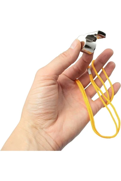 Ayver METAL DÜDÜK DEPREM DÜDÜĞÜ HAKEM DÜDÜĞÜ İPLİ METAL DÜDÜK 3 ADET - 4