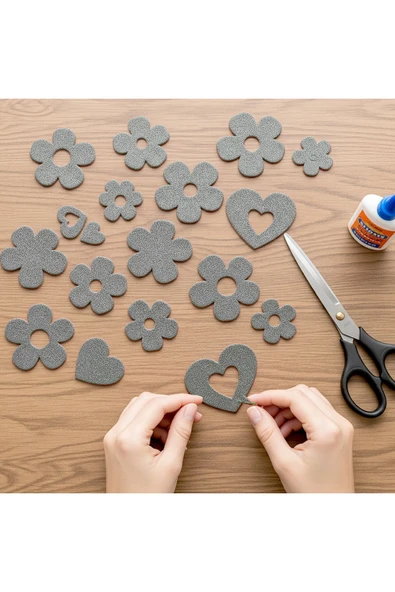 50x70 Eva Tabaka Simli Gümüş 10'lu Paket ürün görseli