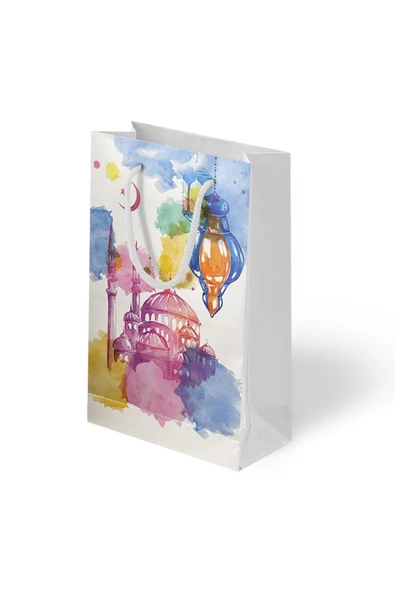 RAMAZAN TEMALI KARTON ÇANTA 26X40 CM 5 ADET - 2