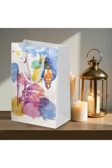 RAMAZAN TEMALI KARTON ÇANTA 26X40 CM 5 ADET