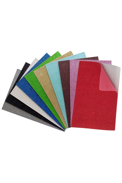 50x70 Eva Tabaka Simli Yapışkanlı Karışık Renk 10lu Paket - 2