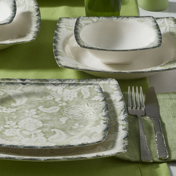 GÜRAL PORSELEN Caroline 24 Parça 6 Kişilik Yemek Takımı 2421 - Resim 2