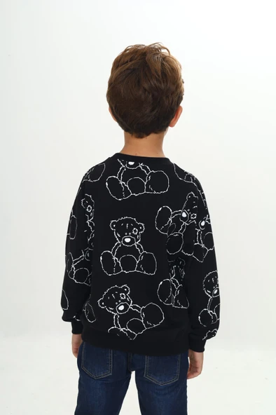 Toontoy Erkek Çocuk Komple Ayı Baskılı Sweatshirt - 9