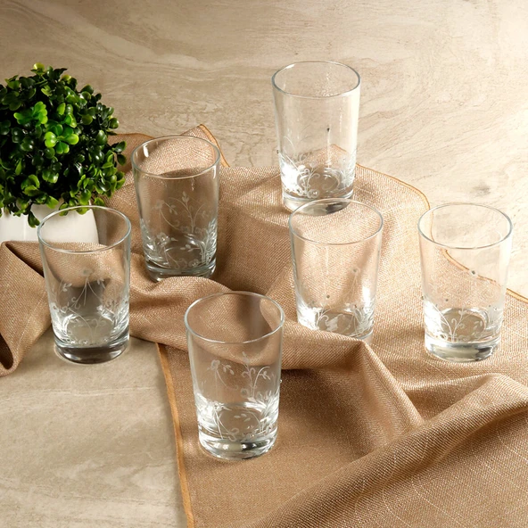 GÜRAL PORSELEN Güral Cam Taşlı 6 lı Su Bardağı 11187 ürün görseli 1