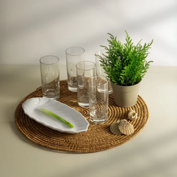 GÜRAL PORSELEN Güral Cam Küçük Boy Taşlı 6 lı Meşrubat Bardağı 11187 ürün görseli 1