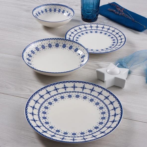 GÜRAL PORSELEN Camelia 24 Parça 6 Kişilik Yemek Takımı 1614 - 3