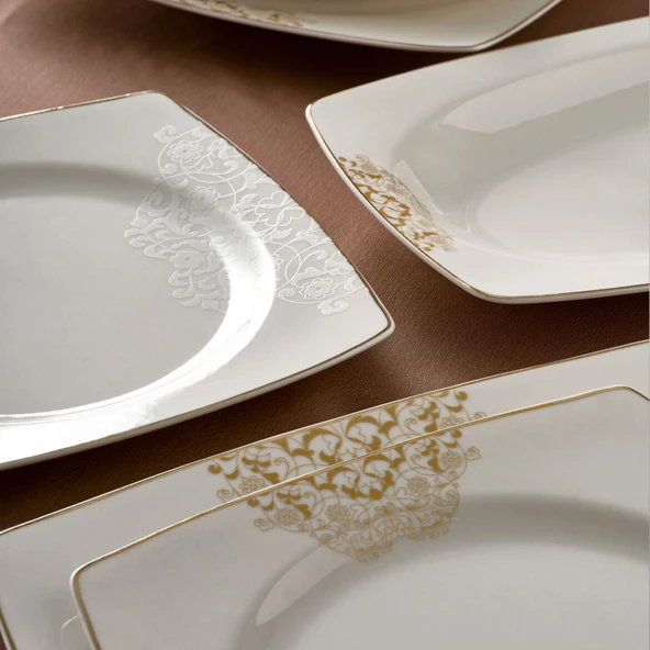 GÜRAL PORSELEN Caroline 54 Parça 12 Kişilik Yemek Takımı 6711 - Resim 2