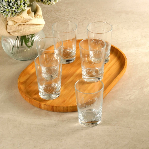 GÜRAL PORSELEN Güral Cam Taşlı 6 lı Su Bardağı 11187 - Resim 2