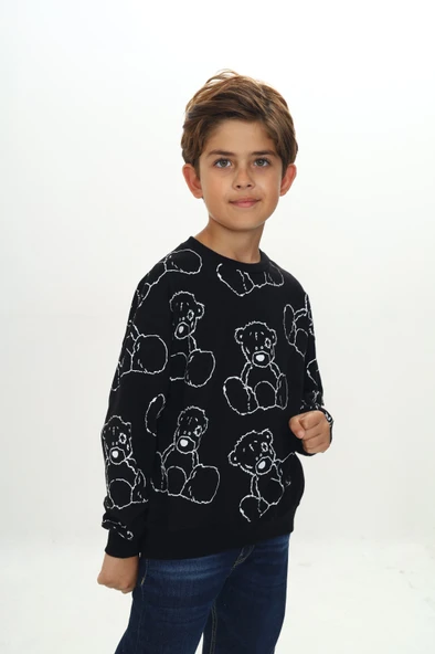 Toontoy Erkek Çocuk Komple Ayı Baskılı Sweatshirt - 7
