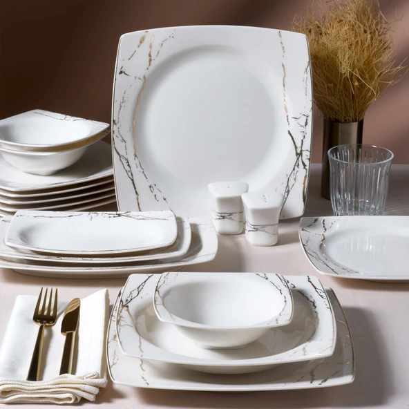 GÜRAL PORSELEN Caroline 54 Parça 12 Kişilik Yemek Takımı 6685 ürün görseli 1