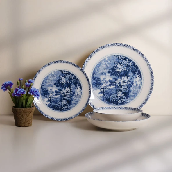 GÜRAL PORSELEN Camelia 24 Parça 6 Kişilik Yemek Takımı 3960 - 5
