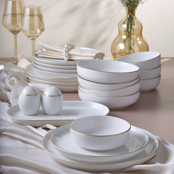 GÜRAL PORSELEN Bilbao 19 Parça 4 Kişilik Yemek Takımı Altın Yaldız 20 ürün görseli 1