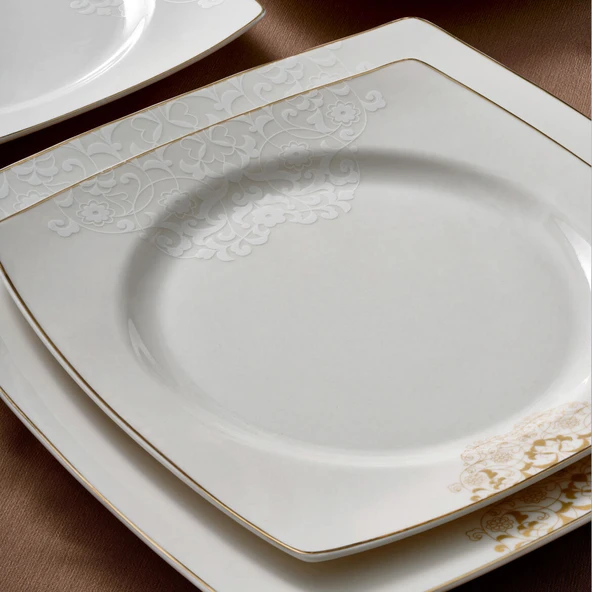 GÜRAL PORSELEN Caroline 54 Parça 12 Kişilik Yemek Takımı 6711 - Resim 4