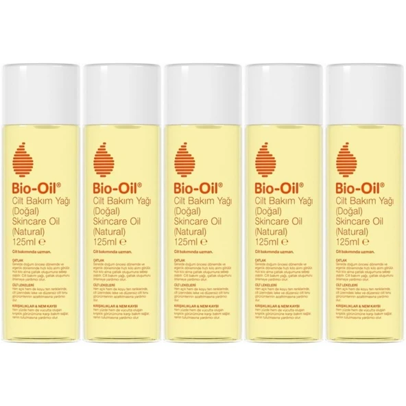 Bio-Oil %100 Natural Çatlak & Leke Karşıtı Nemlendirici Doğal Cilt Bakım Yağı 125ML (5 Li Set)