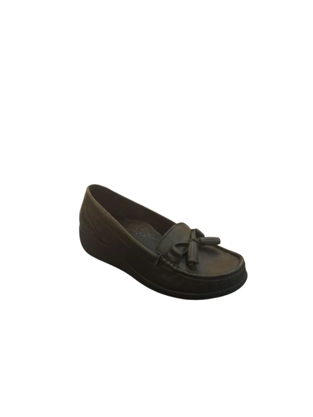 Esem Püsküllü Rok Siyah Hakiki Deri Kadın Ayakkabı ürün görseli