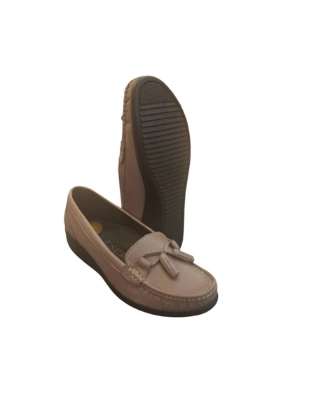 Esem Püsküllü Rok Hakiki Deri Kadın Ayakkabı - Resim 5