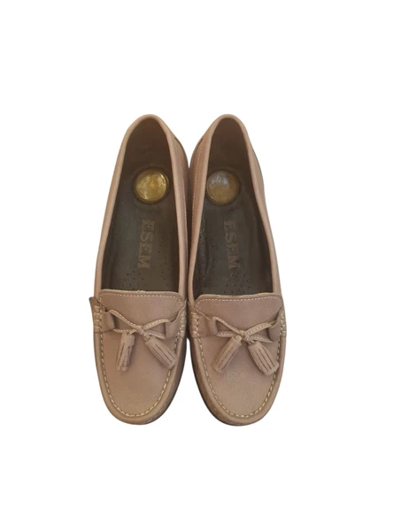 Esem Püsküllü Rok Hakiki Deri Kadın Ayakkabı - Resim 4