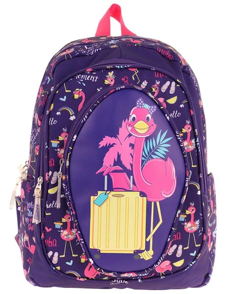 Kaukko Kids Okul Sırt Çantası Leather Flamingo L5223 ürün görseli